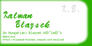 kalman blazsek business card